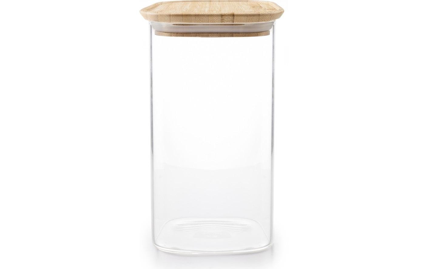 Ibili Vorratsdose 1,5 l, Ø 11 × 19 cm, Glas/Bambus, Transparent