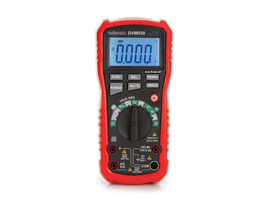 Velleman True-RMS-Multimeter, 1 µA–10 A AC, CAT III 1000 V
