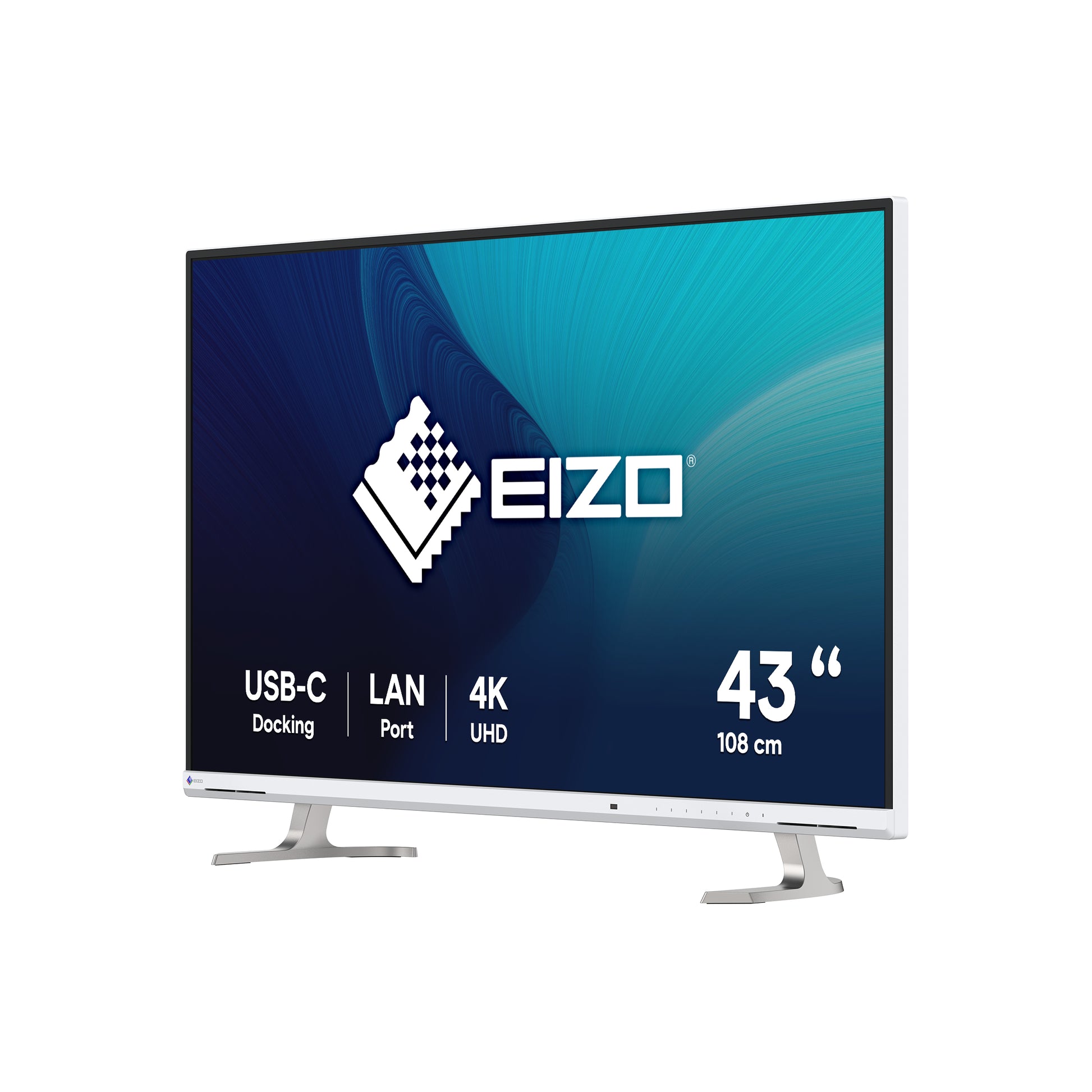 EIZO FlexScan EV4340X-WT – Monitor, 42,5", USB-C, KVM, Lautsprecher, VESA 100 × 100, 200 × 200, Weiss