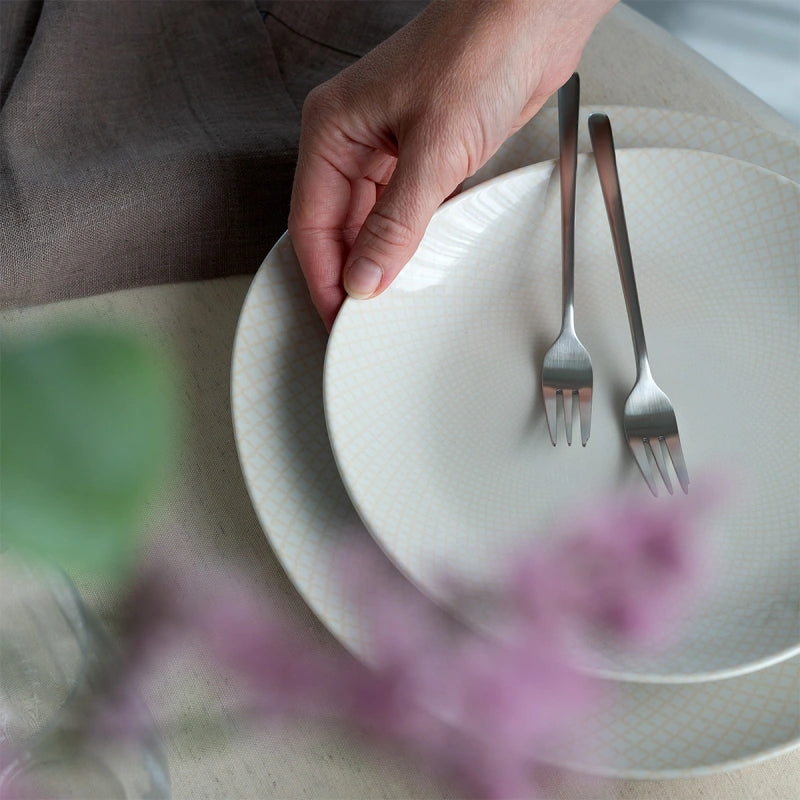 Lunasol Speise-Service Elements North Organic – Set 12-teilig, Ø 27/25/21 cm, Steingut, Beige