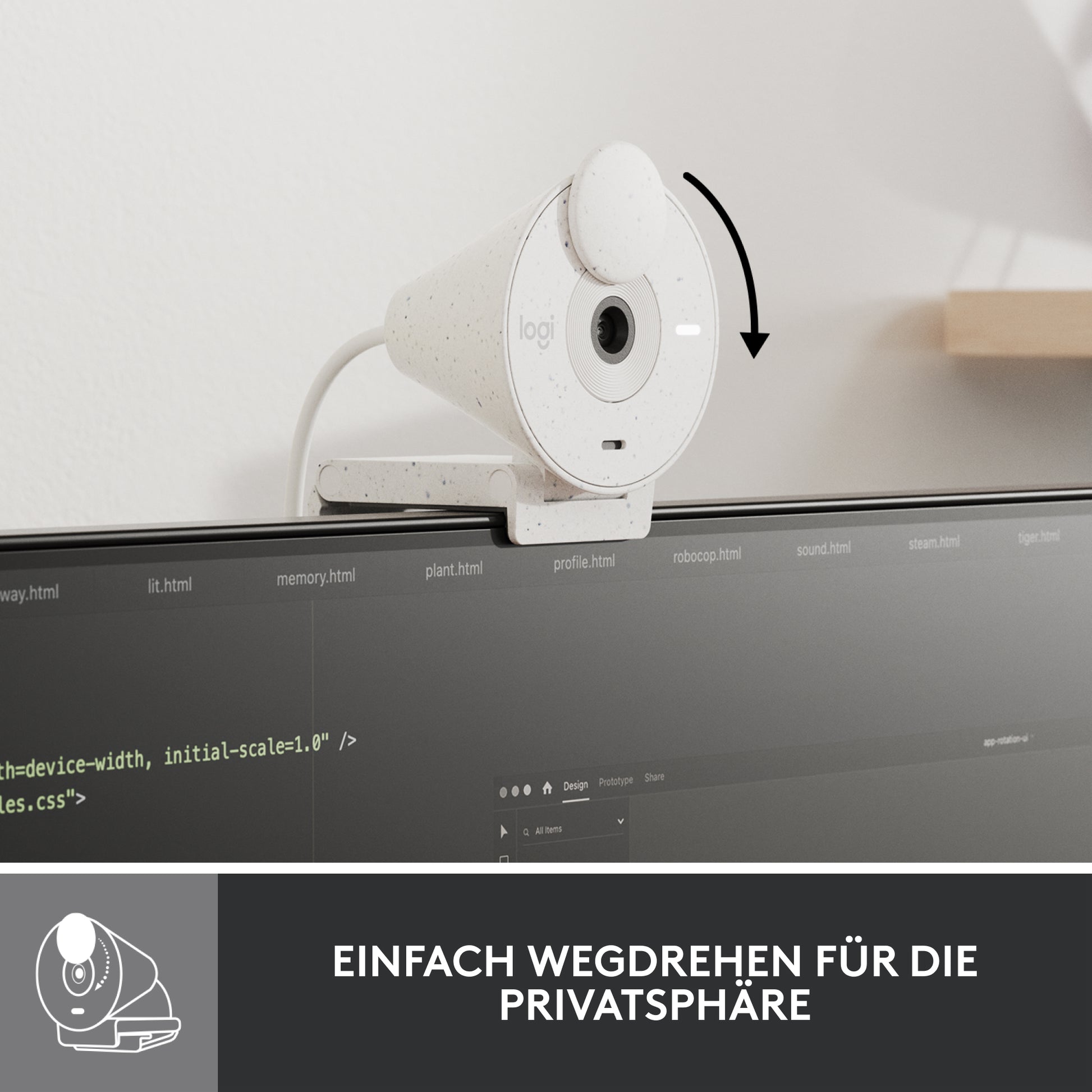 Logitech Brio 300 – Webcam – Full HD 1080p, Off-White