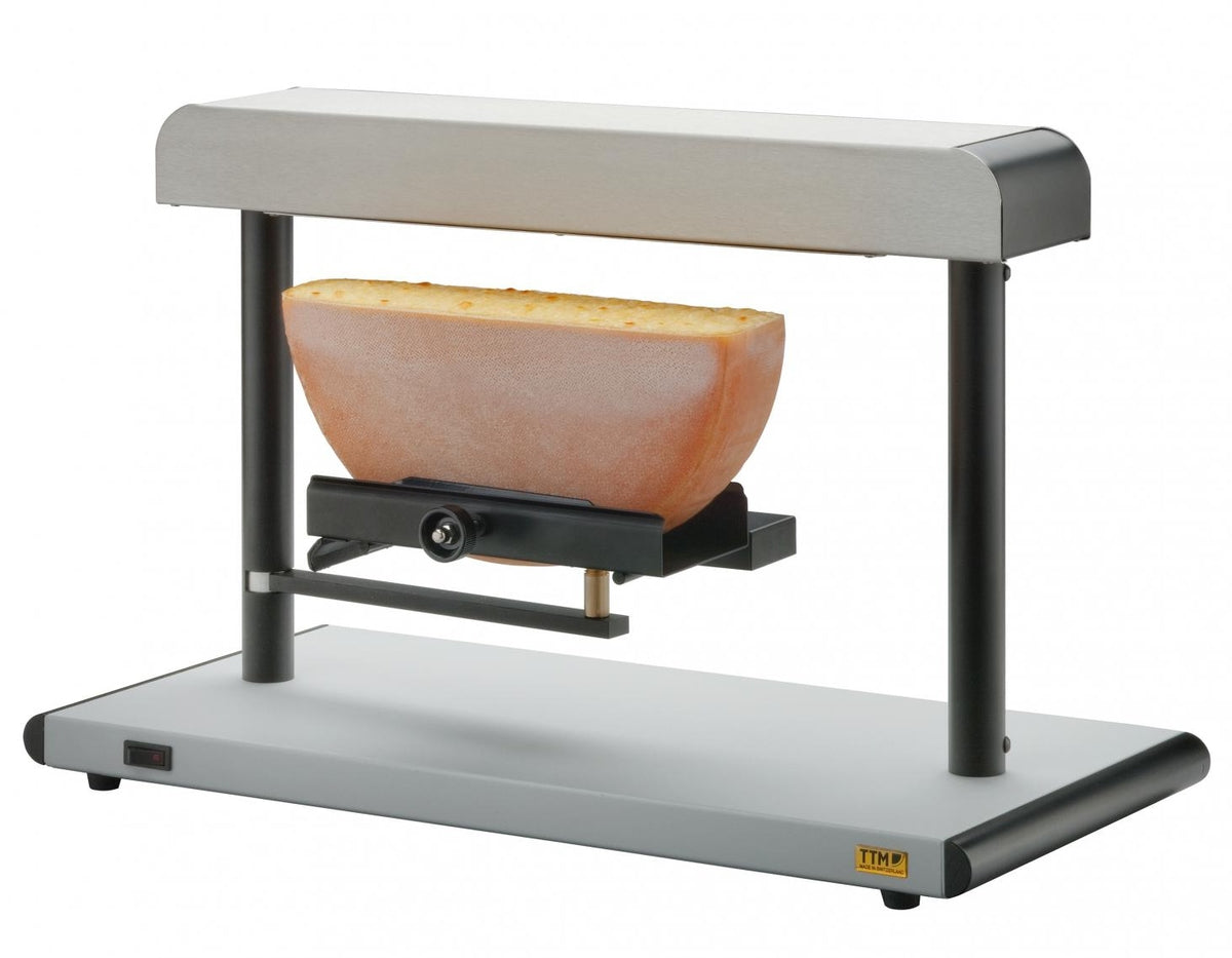 TTM Raclettegerät Zinal – 59 × 28 cm, 1000 W, kippbar & höhenverstellbar – schwarz/silber