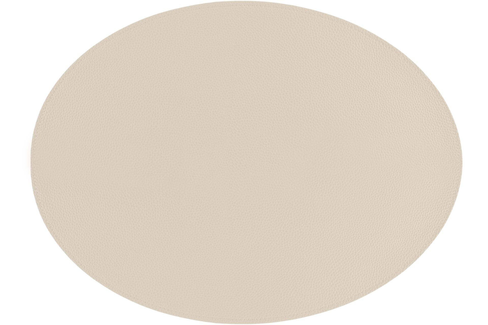Tiseco Tischset Trudo – oval, Kunstleder (PU), Creme, 45 × 33 cm