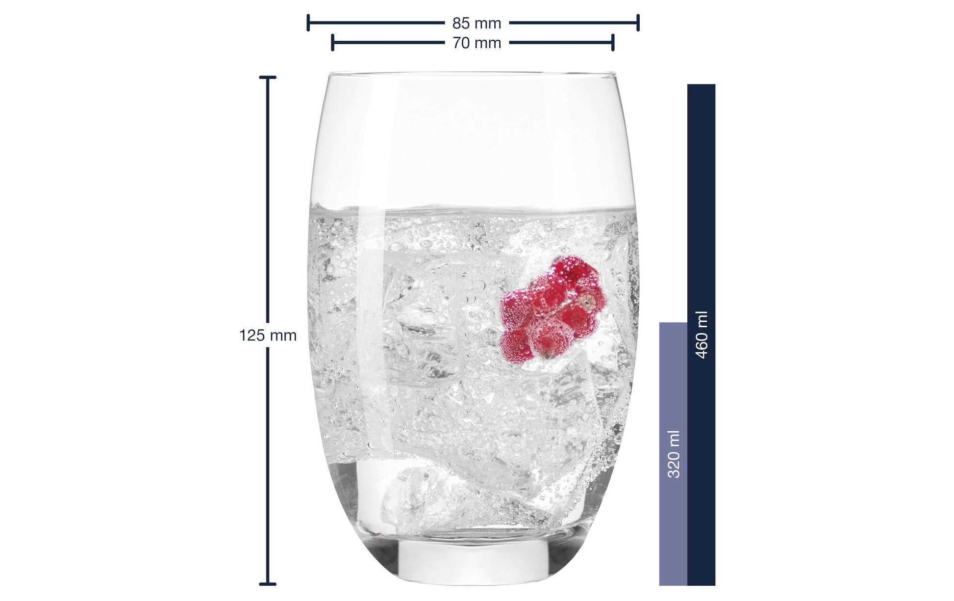 Leonardo Trinkglas – 6er Set, 460 ml, Ø 8,5 cm, H 12,5 cm, Kristallglas, Transparent, spülmaschinenfest