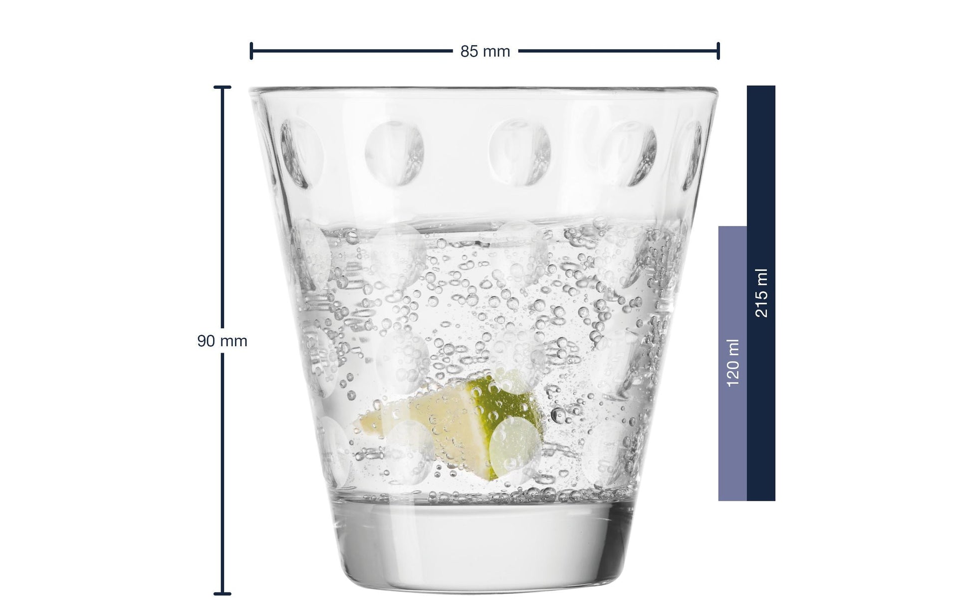 LEONARDO Trinkgläser – 6er Set, 215 ml, Ø 8,5 cm, H 9,0 cm, Kalk-Natron-Glas, Transparent, spülmaschinenfest