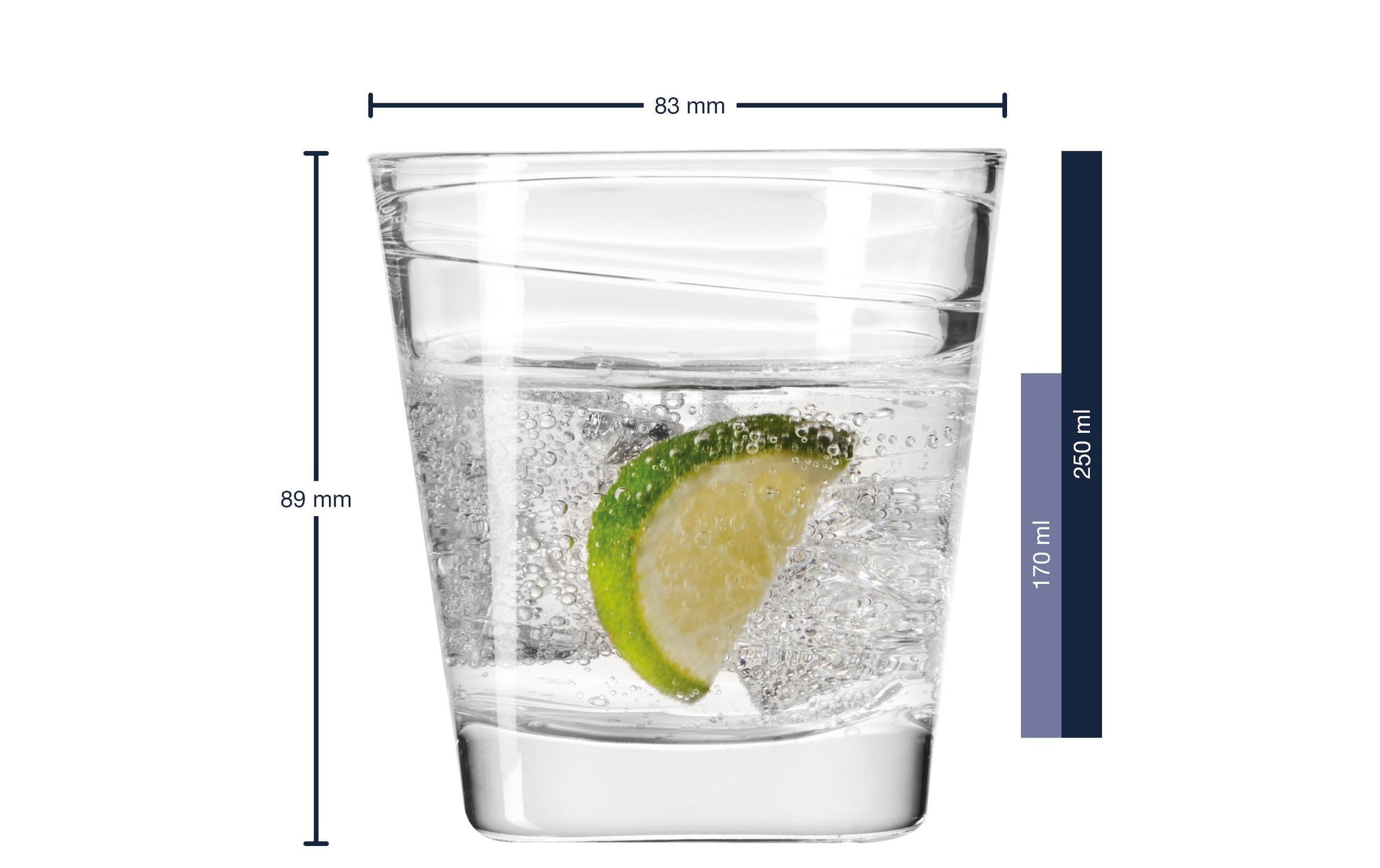 LEONARDO Trinkgläser – 6er Set, 250 ml, Ø 8,3 cm, Kalk-Natron-Glas, Transparent, spülmaschinenfest