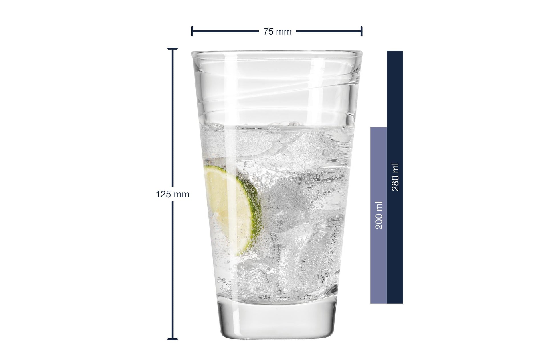 LEONARDO Trinkgläser Vario – 6er Set, 280 ml, Ø 7,5 cm, H 12,5 cm, Glas, Transparent, spülmaschinenfest