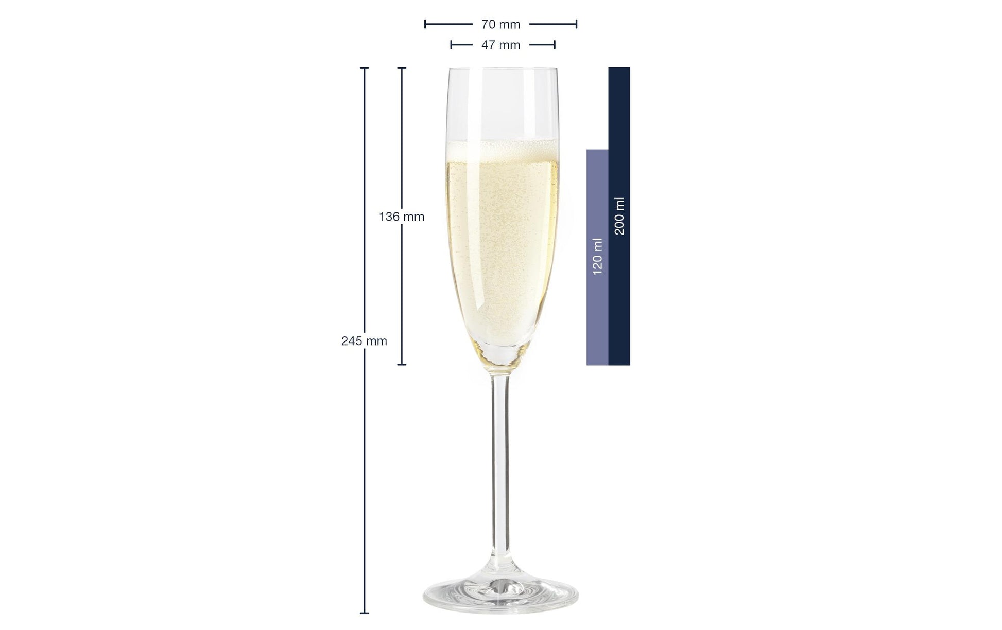 LEONARDO Daily Sektglas – 0,20 l, Kristallglas, transparent, spülmaschinenfest, 6 Stück