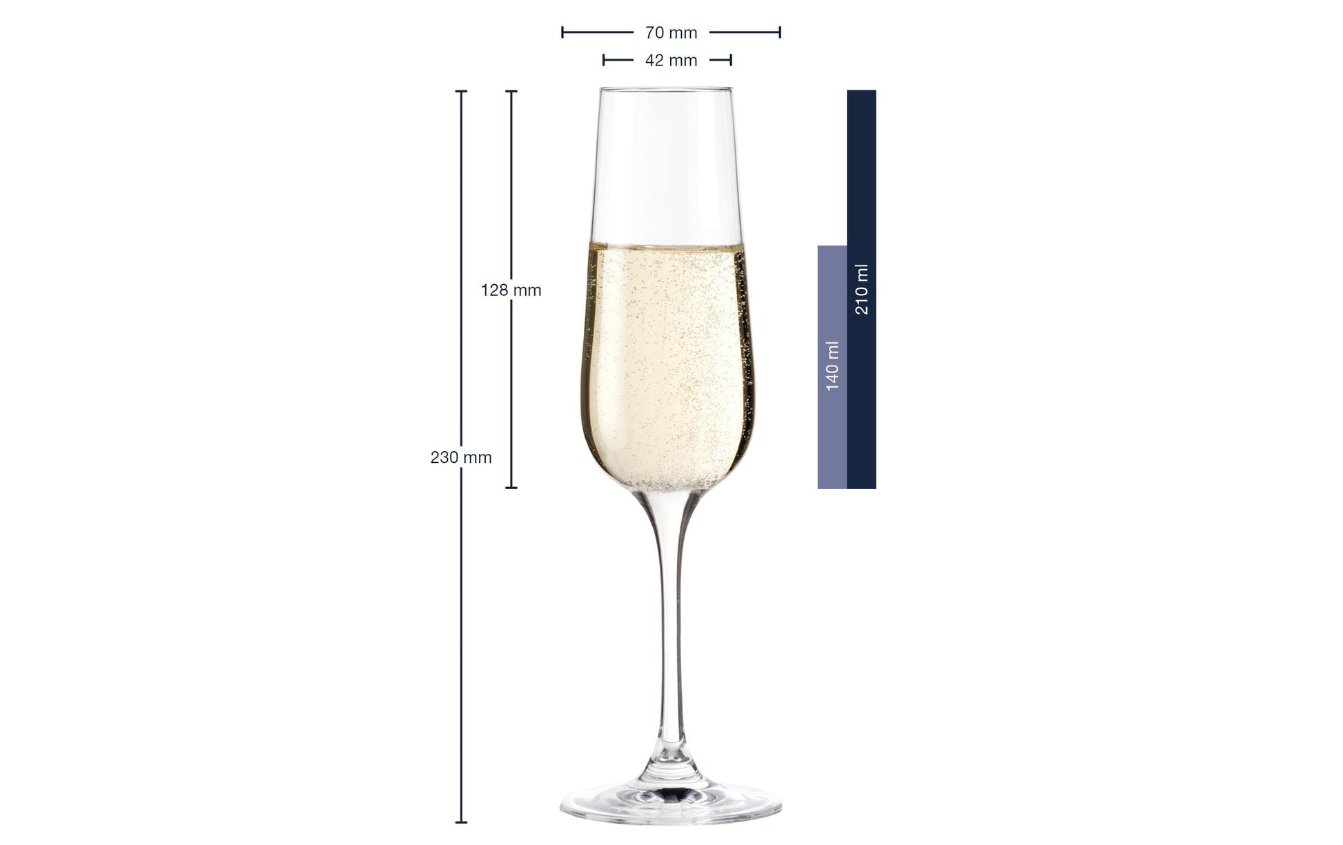 Leonardo Tivoli Sektglas – 0,21 l, Kristallglas, Transparent, spülmaschinenfest, 6 Stück
