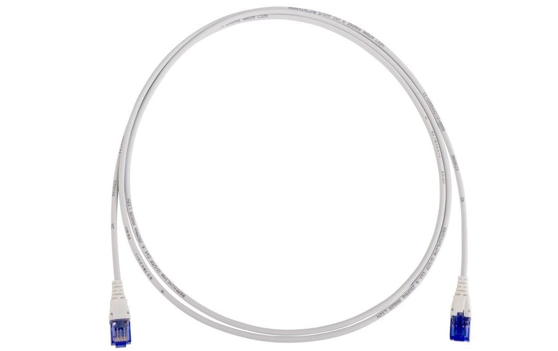 R&M Thin-Line Patchkabel – Cat 6 U/UTP, 5 m, Grau, LSZH, RJ-45
