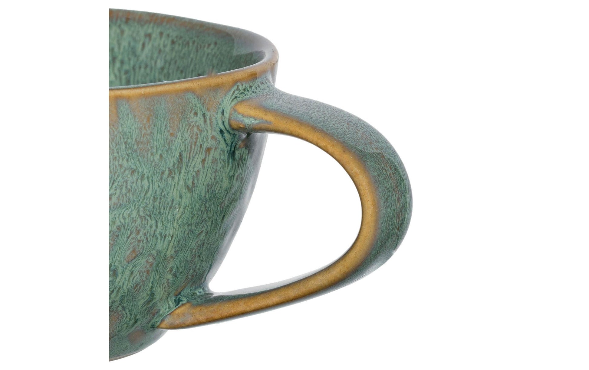 LEONARDO Matera Kaffeetasse – 0,29 l, Keramik, Grün, stapelbar, Henkel, 4 Stück