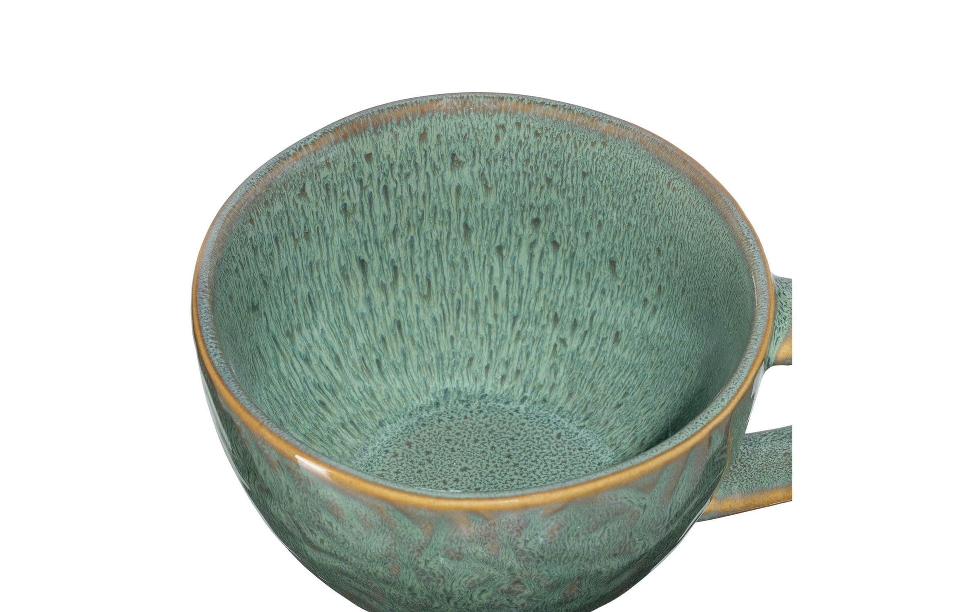 LEONARDO Matera Kaffeetasse – 0,29 l, Keramik, Grün, stapelbar, Henkel, 4 Stück