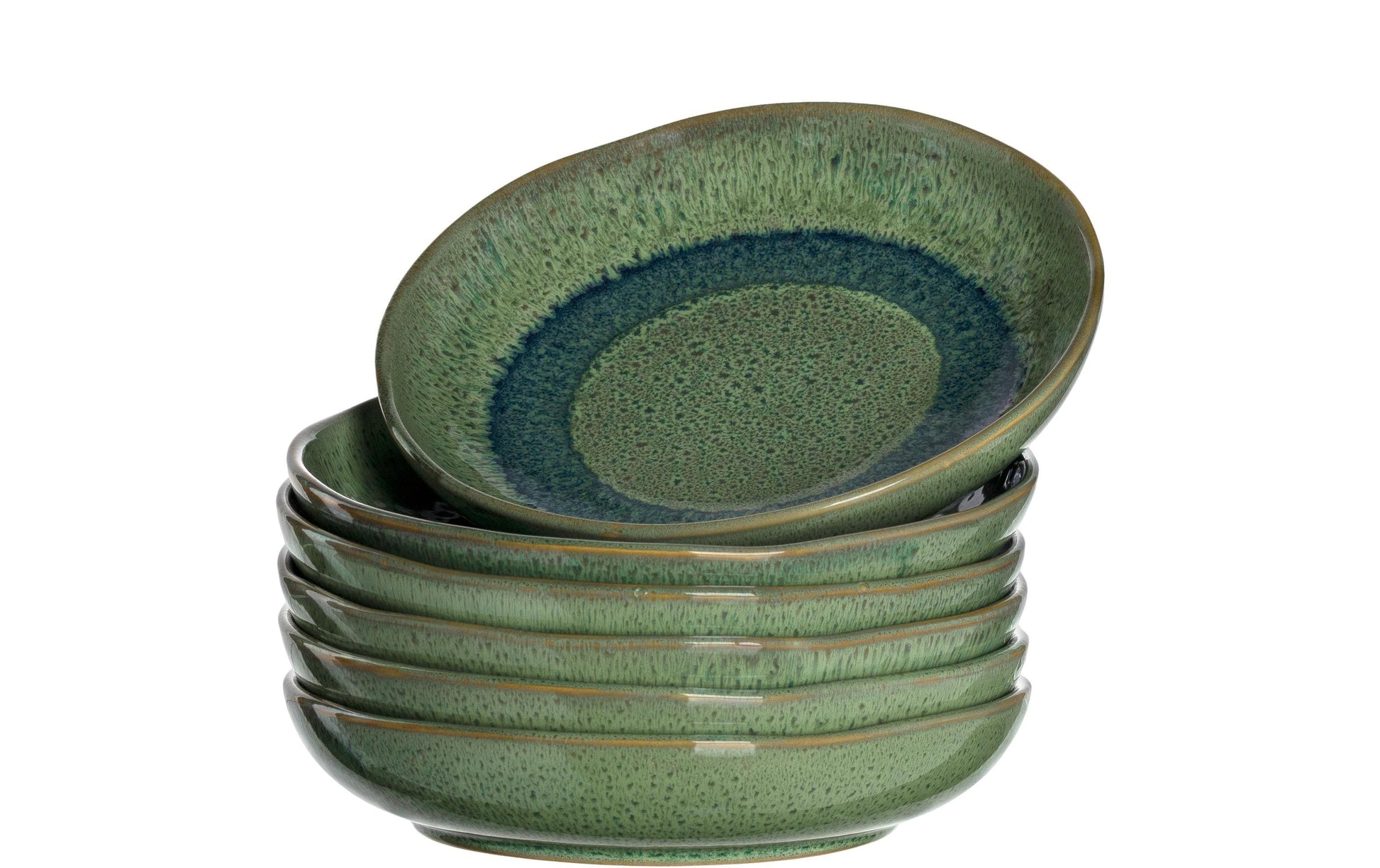 LEONARDO Teller – Keramik, grün, spülmaschinenfest, mikrowellenfest, Ø 21,0 cm, 6 Stück