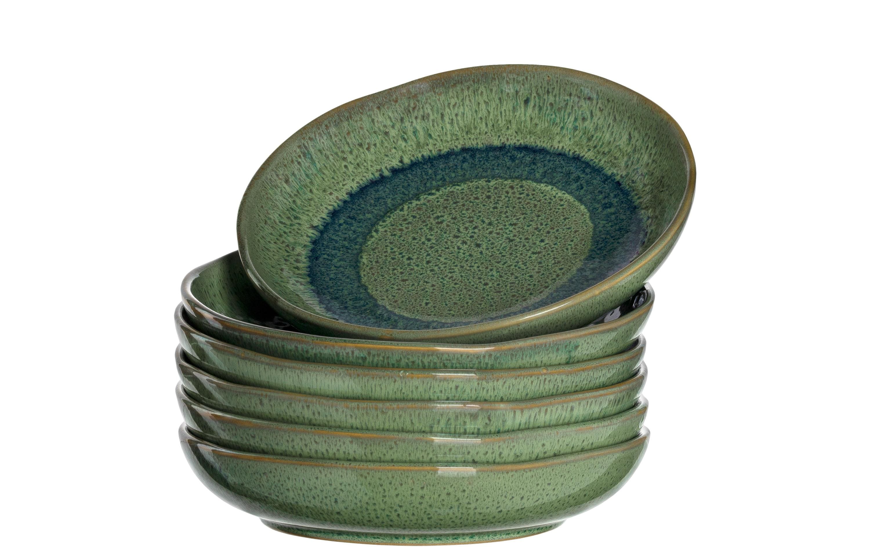 LEONARDO Teller – Keramik, grün, spülmaschinenfest, mikrowellenfest, Ø 21,0 cm, 6 Stück