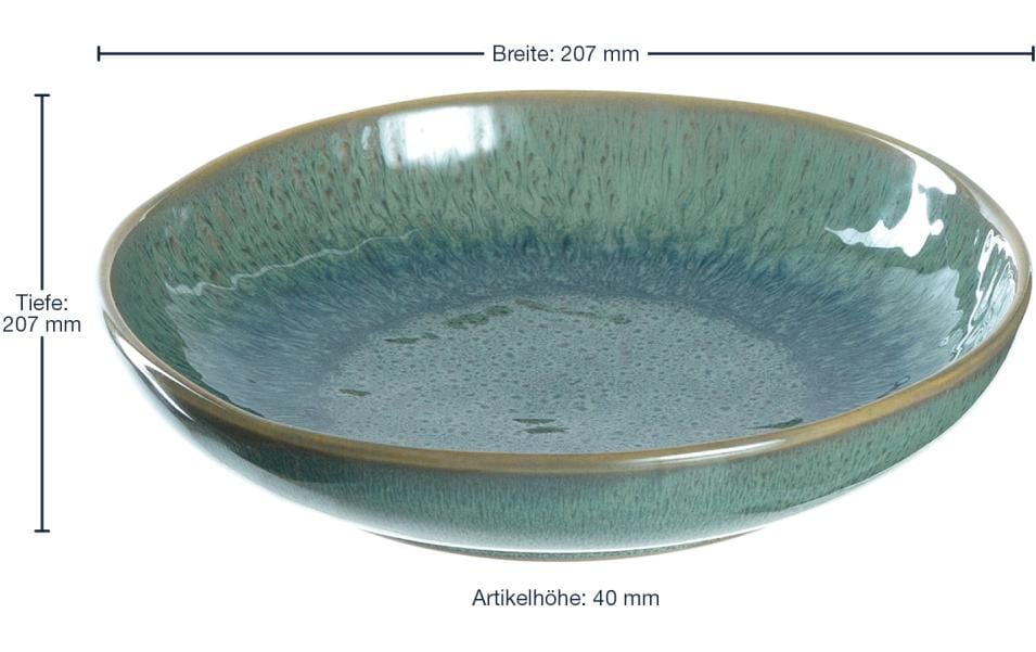 LEONARDO Teller – Keramik, grün, spülmaschinenfest, mikrowellenfest, Ø 21,0 cm, 6 Stück