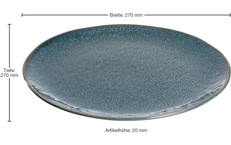 LEONARDO Essteller – Keramik, Blau, Spülmaschinenfest, Mikrowellenfest, 6 Stück