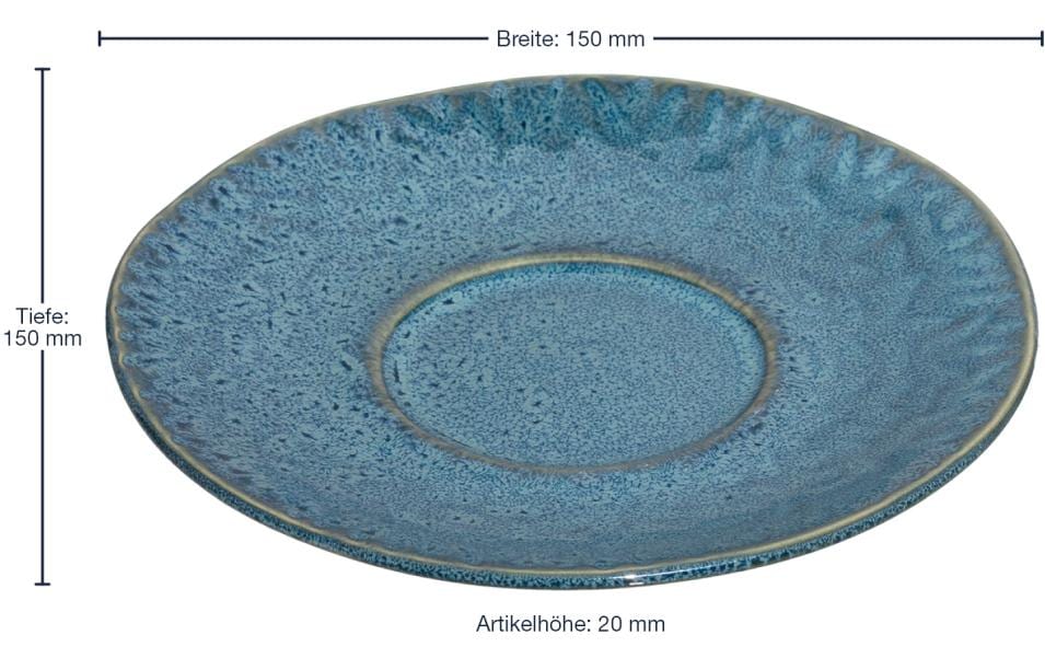 LEONARDO Unterteller – 4er Set, Ø 15 cm, Keramik, Blau, spülmaschinenfest, mikrowellengeeignet