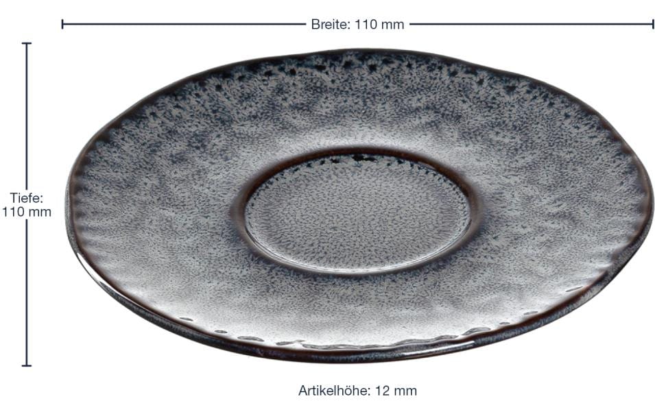 LEONARDO Matera Unterteller – 4er Set, Ø 11,0 cm, Keramik, Anthrazit, spülmaschinenfest