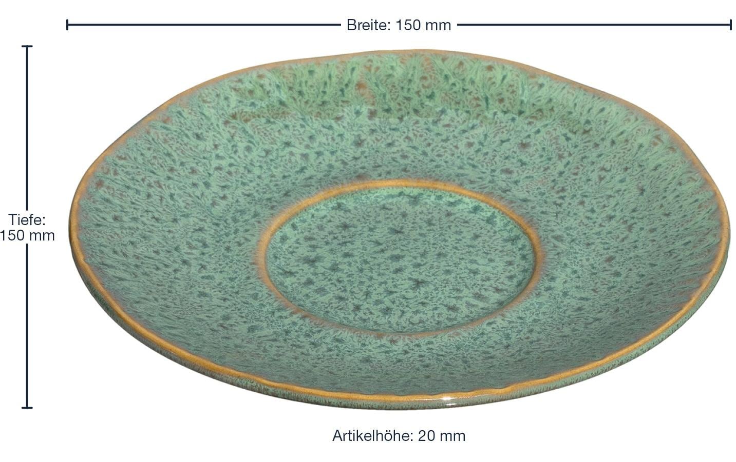 LEONARDO Unterteller – Keramik, grün, Ø 15,0 cm, 4 Stück