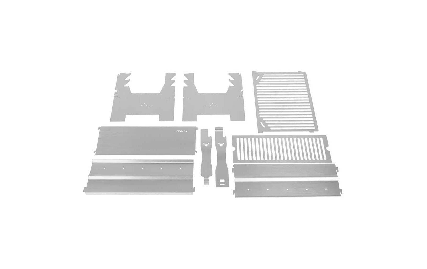 Fennek Grill 2.0 – Holzkohle, Grillfläche 37,6×24,3 cm, tragbar – Silber/Edelstahl