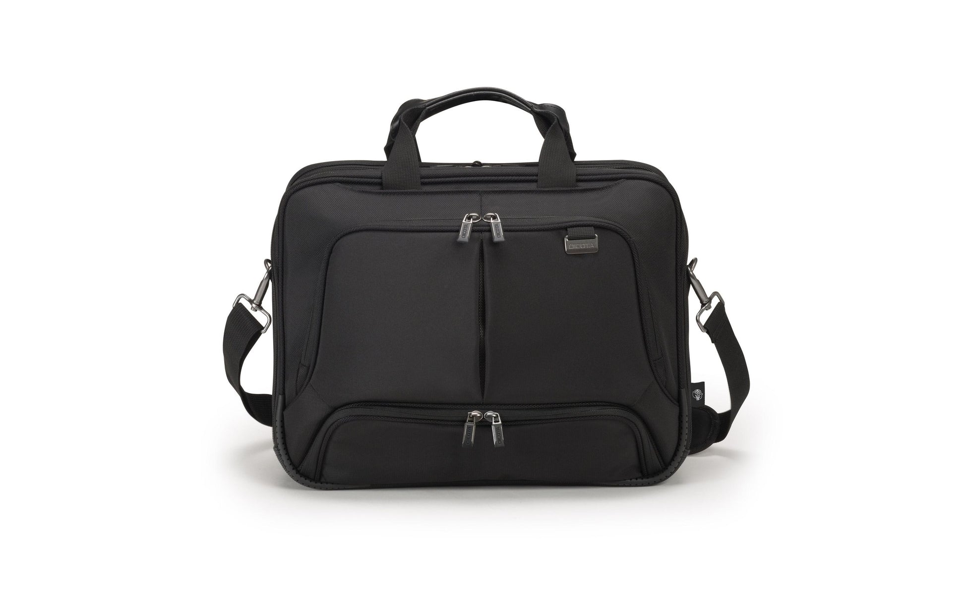 DICOTA Notebook-Tasche bis 17,3" – aus recycelten Materialien, mit Schultergurt – Schwarz