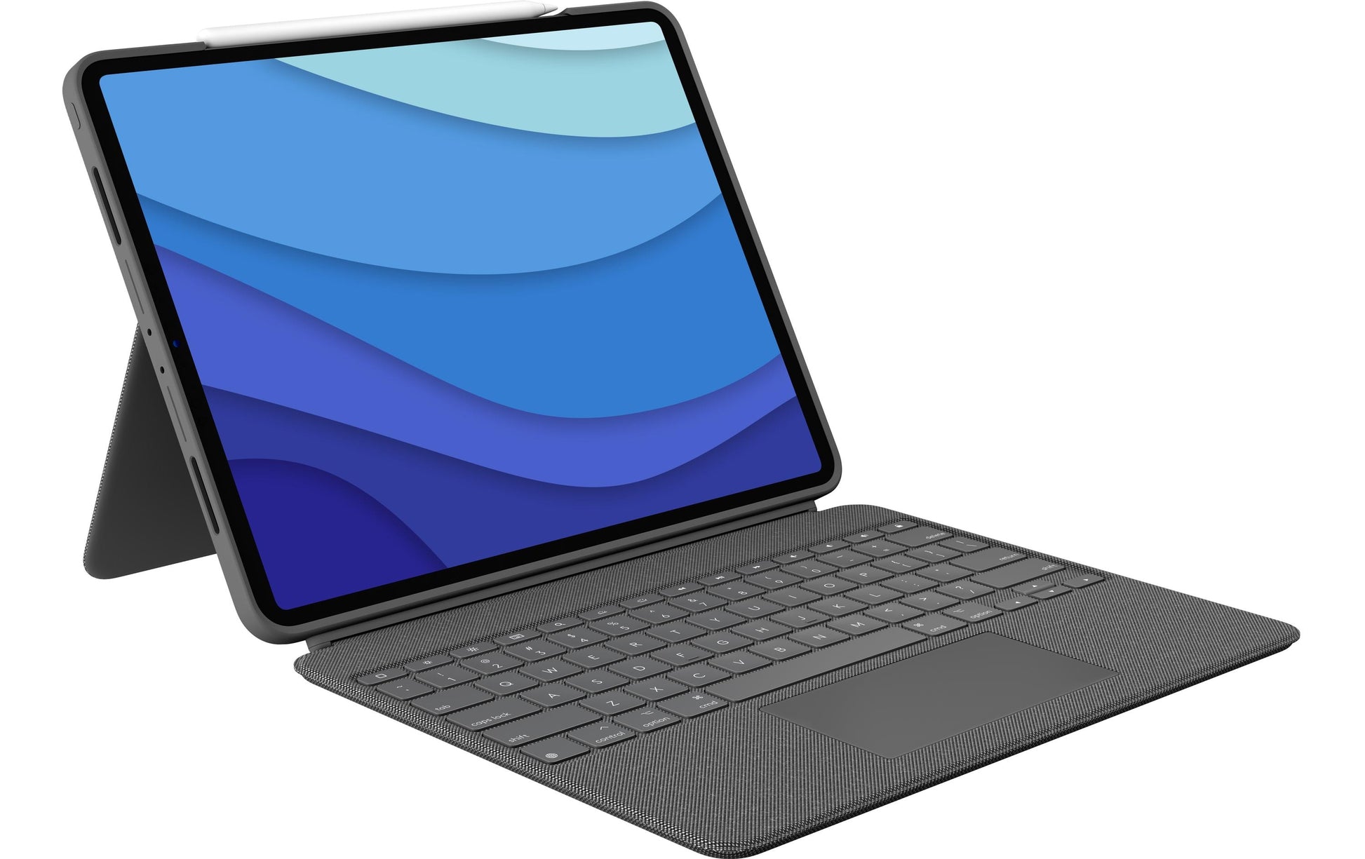 Logitech Combo Touch – Tastatur, CH-Layout (DE-CH), mit Touchpad, Grau – für iPad Pro 12,9" (5. Gen)