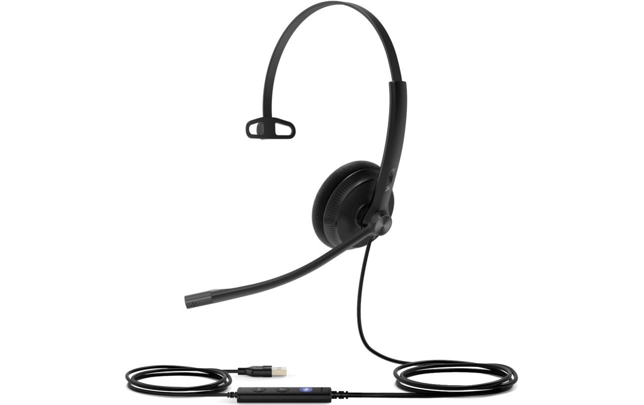Yealink UH34 Office-Headset – On-Ear, Mono, Kabelgebunden (USB-A), für T41S, T42S, T46S und andere, Schwarz