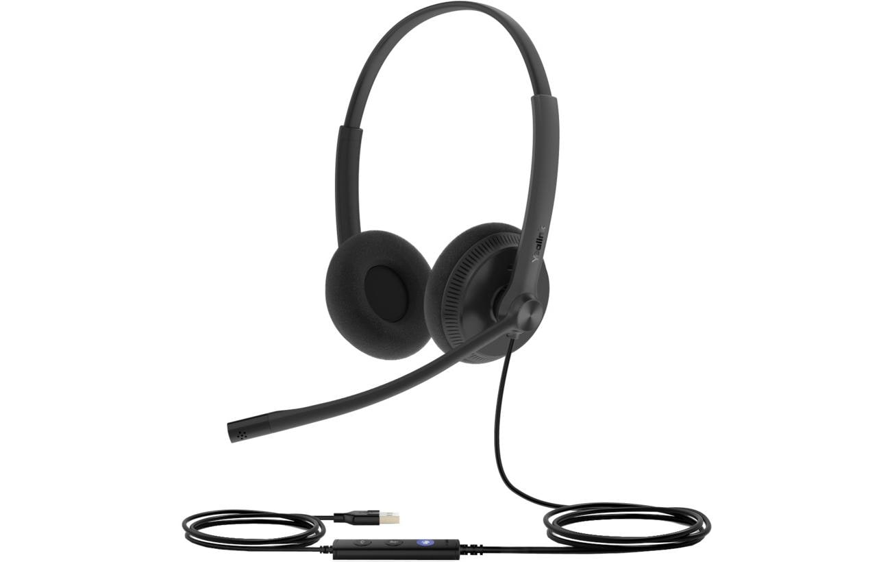 Yealink UH34 Dual Teams Office-Headset – On-Ear, Stereo, USB-A, für T41S, T42S, T46S und andere, Schwarz