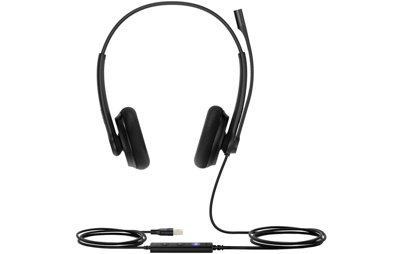 Yealink UH34 Dual Teams Office-Headset – On-Ear, Stereo, USB-A, für T41S, T42S, T46S und andere, Schwarz