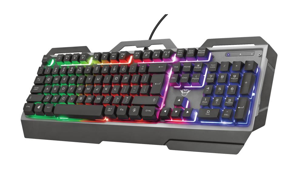 Trust GXT 856 Torac – Gaming-Tastatur – Membran – kabelgebunden – USB-A – QWERTZ (CH) – RGB – schwarz