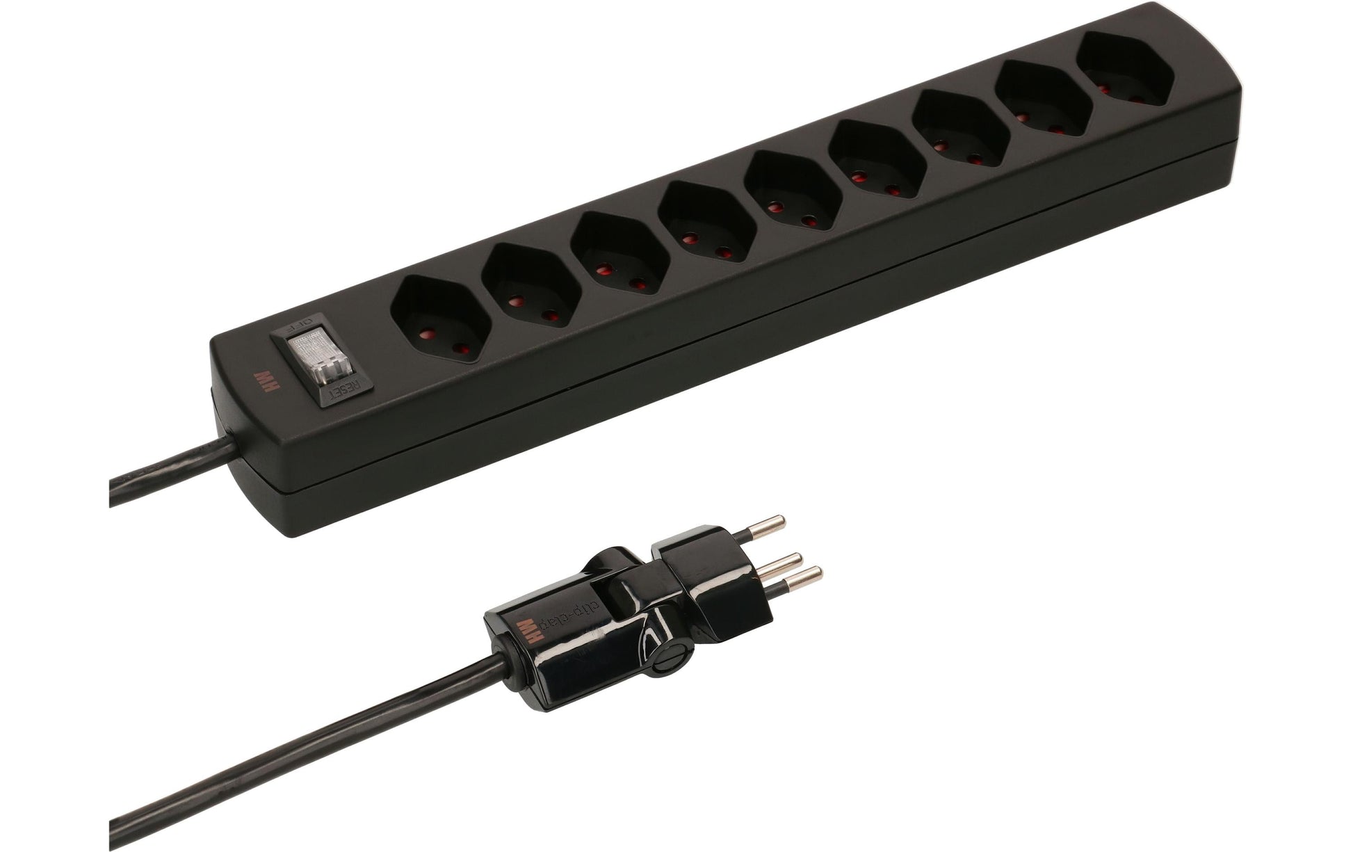 Max Hauri AG Max Hauri Cable Home 163996 Kabelbox mit Steckerleiste – 9 AC-Ausgänge, 2 m Kabel, Ein-/Ausschalter