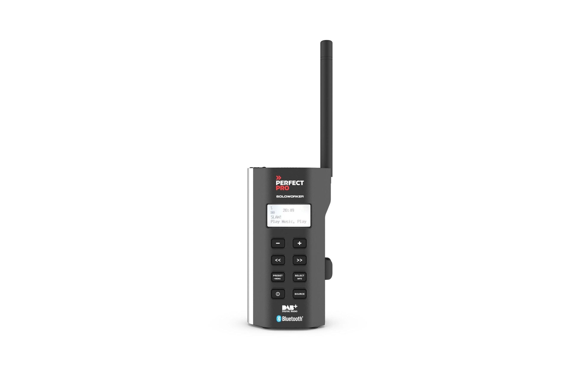 Perfectpro Soloworker – Baustellenradio – DAB+, Bluetooth, IP64, Akkubetrieb – Schwarz
