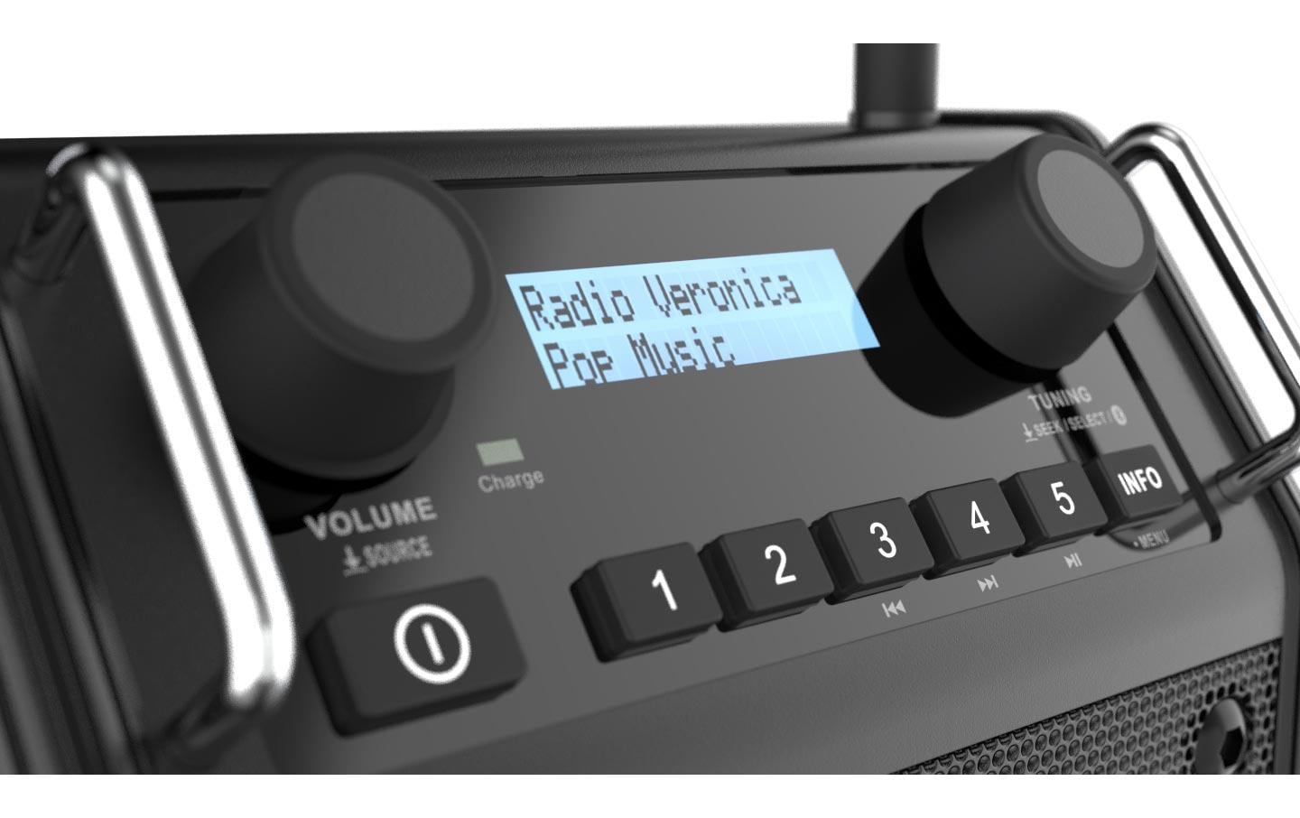 Perfectpro DABPRO – DAB-/Internetradio – Portabel – DAB+, UKW, Bluetooth, Akkubetrieb – Schwarz