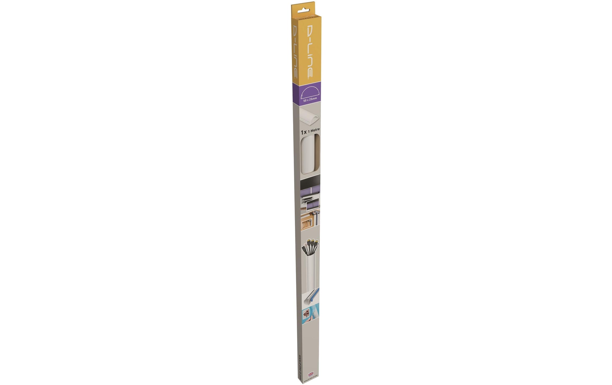 Steffen D-Line Kabelkanal 50 × 25 mm – 1 m – selbstklebend – weiss – Kunststoff