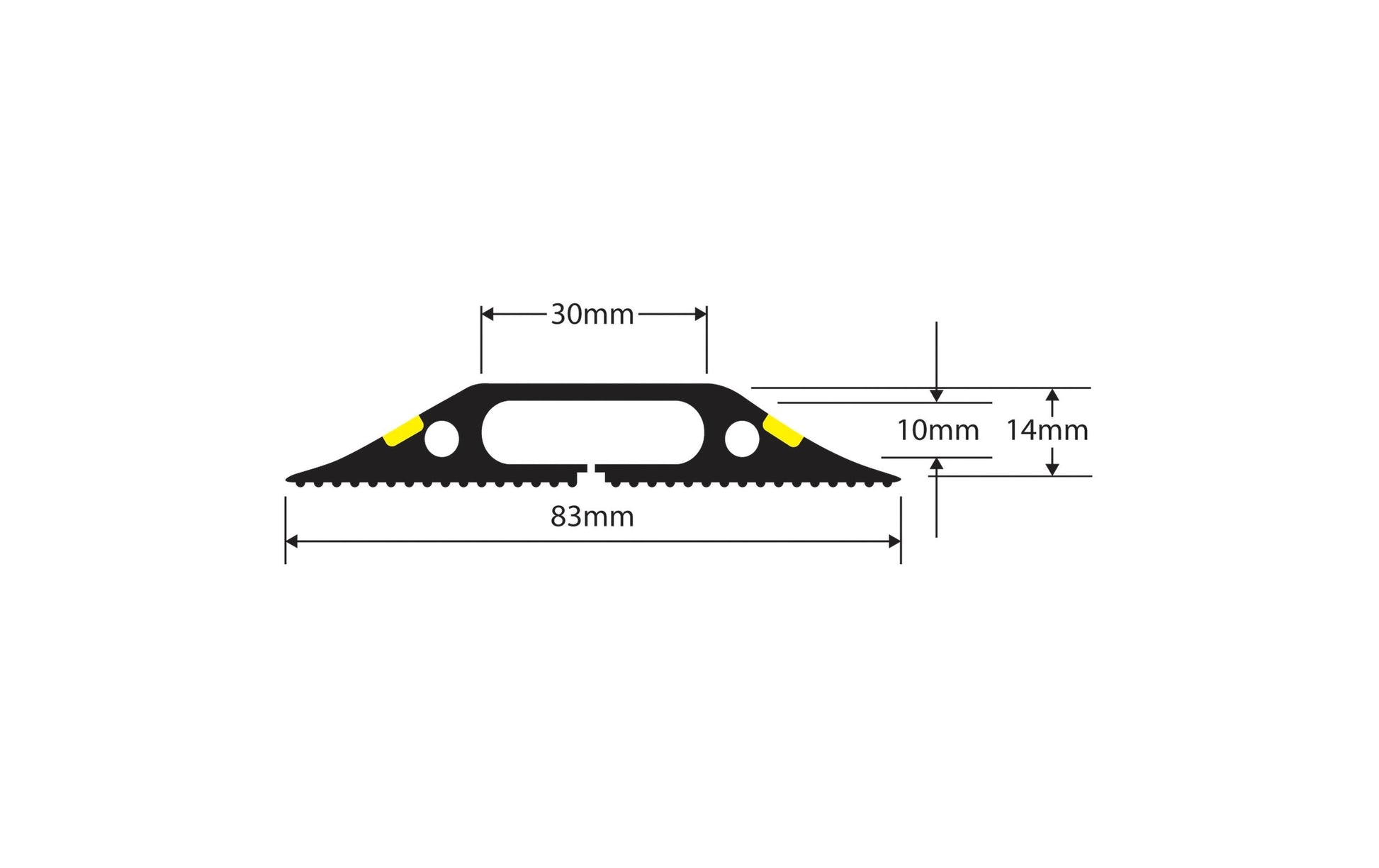 Steffen D-Line 100DLK18083 Kabelbrücke – 1,8 m – Aussen 83×14 mm – Kunststoff – Schwarz, selbstklebend