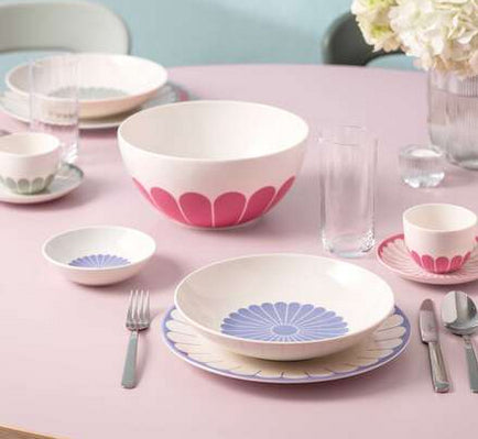 Villeroy & Boch Fleur bleu Pastaschale – Porzellan, blau, rund, 6 Stück