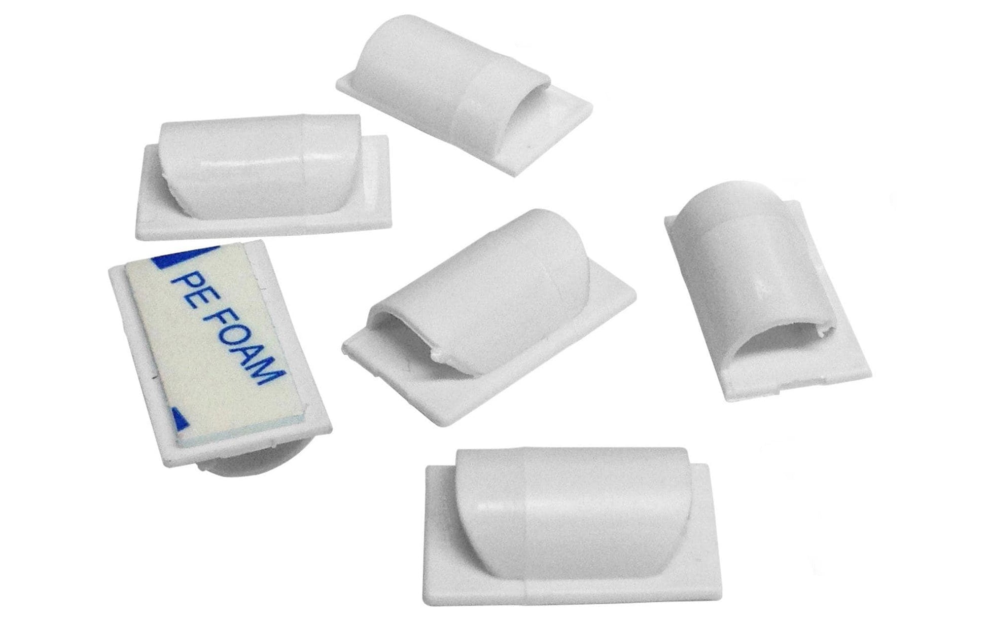 Steffen Kabelhalter, selbstklebend, 6er-Pack – weiss