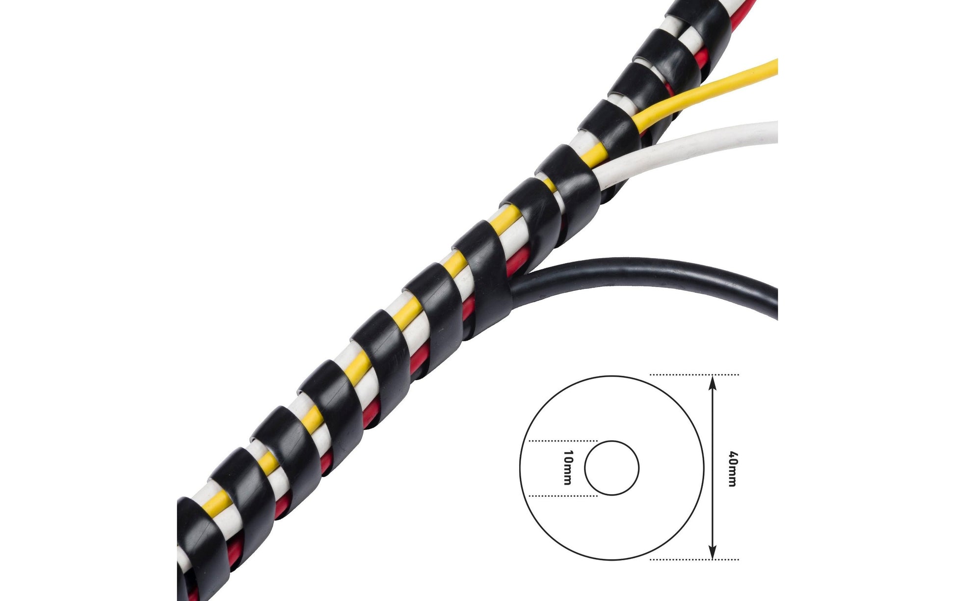 Steffen D-Line Tidy 100DT45565 Kabelschlauch – Ø 10–40 mm – 2,5 m – Kunststoff – Schwarz, zuschneidbar