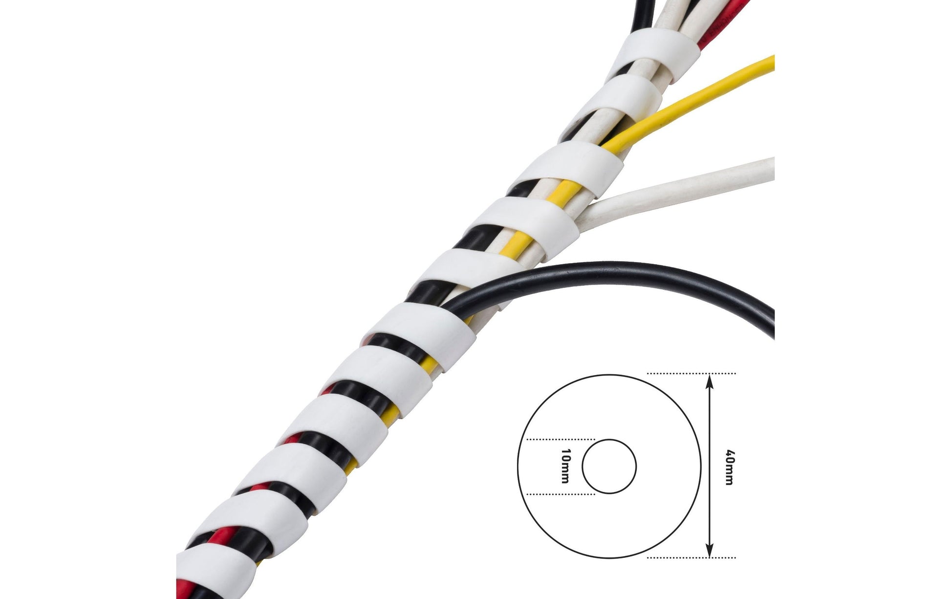 Steffen 100DT45589 Kabelschlauch – Ø 10–40 mm – 2,5 m – Kunststoff – Weiss