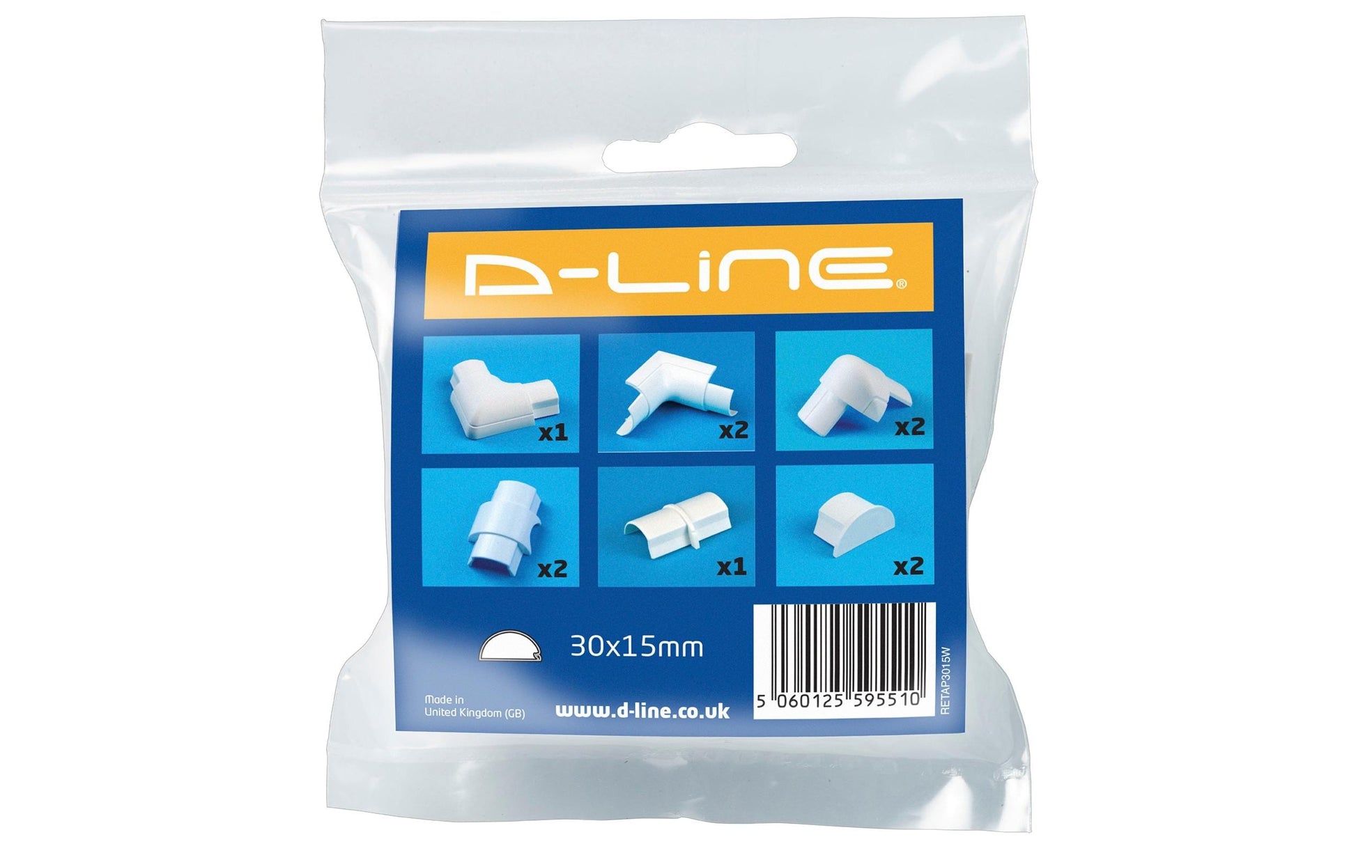 Steffen Kabelhalter, Durchführung, 10er-Pack, 30×15×30 mm – weiss