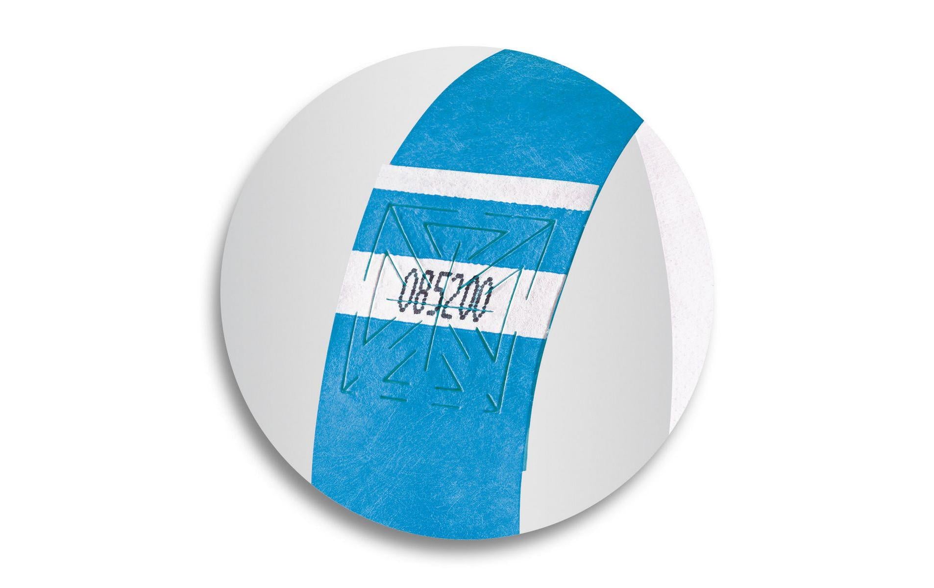 Sigel Event-Armband – 25 × 255 mm, Neonblau, Kunststoff, fortlaufend nummeriert – 120 Stk