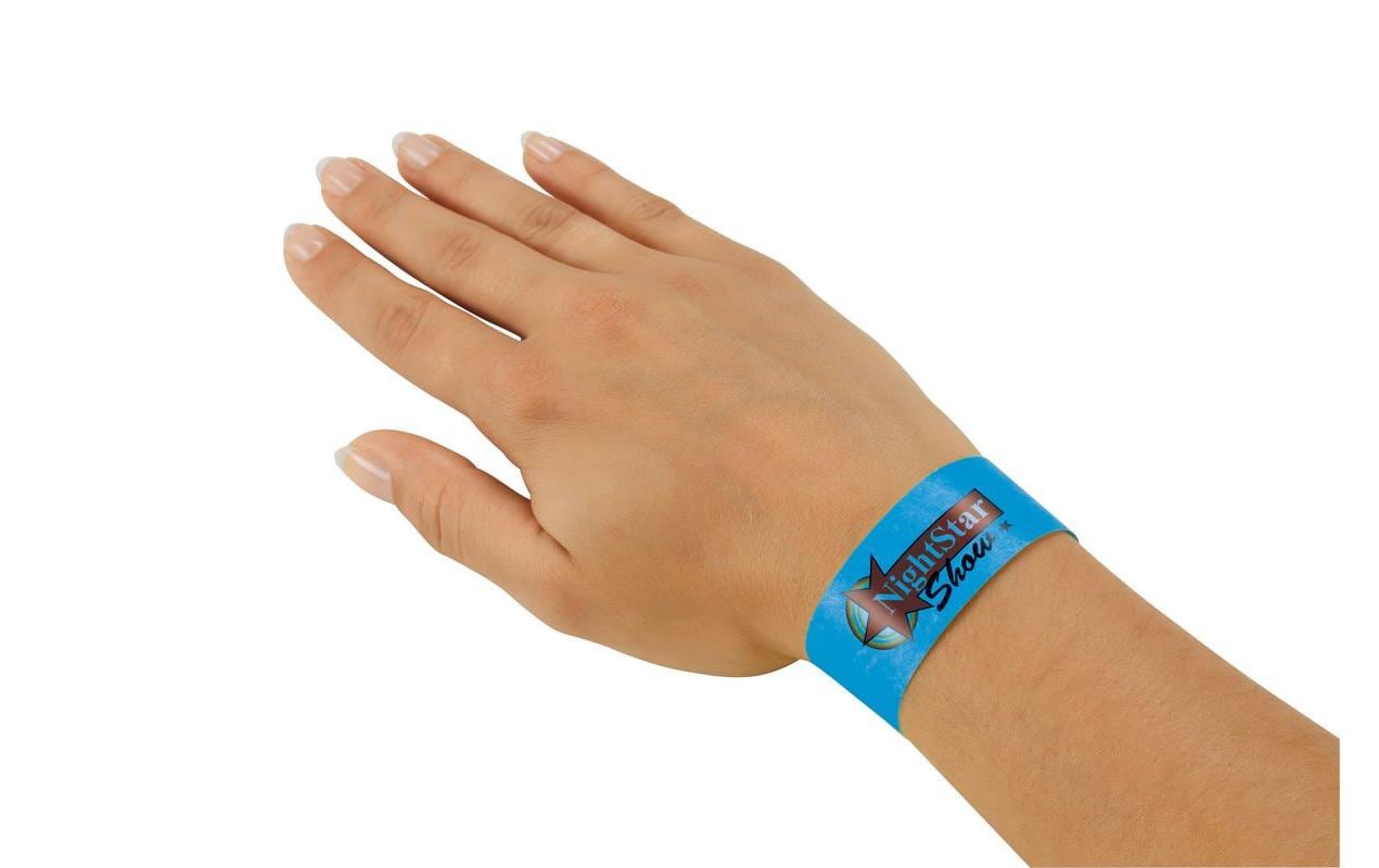 Sigel Event-Armband – 25 × 255 mm, Neonblau, Kunststoff, fortlaufend nummeriert – 120 Stk