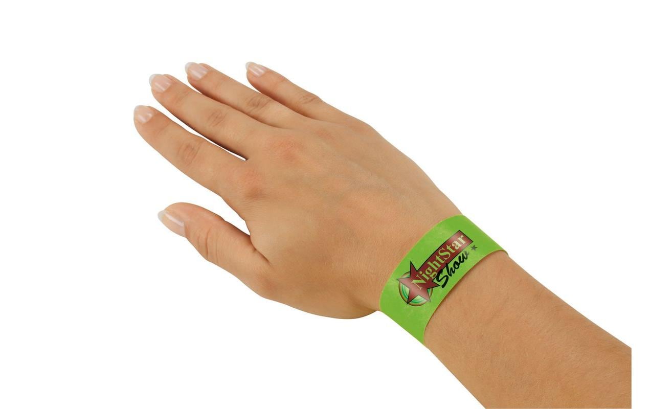 Sigel Event-Armband – 25 × 255 mm, Neongrün, Kunststoff, fortlaufend nummeriert – 120 Stk