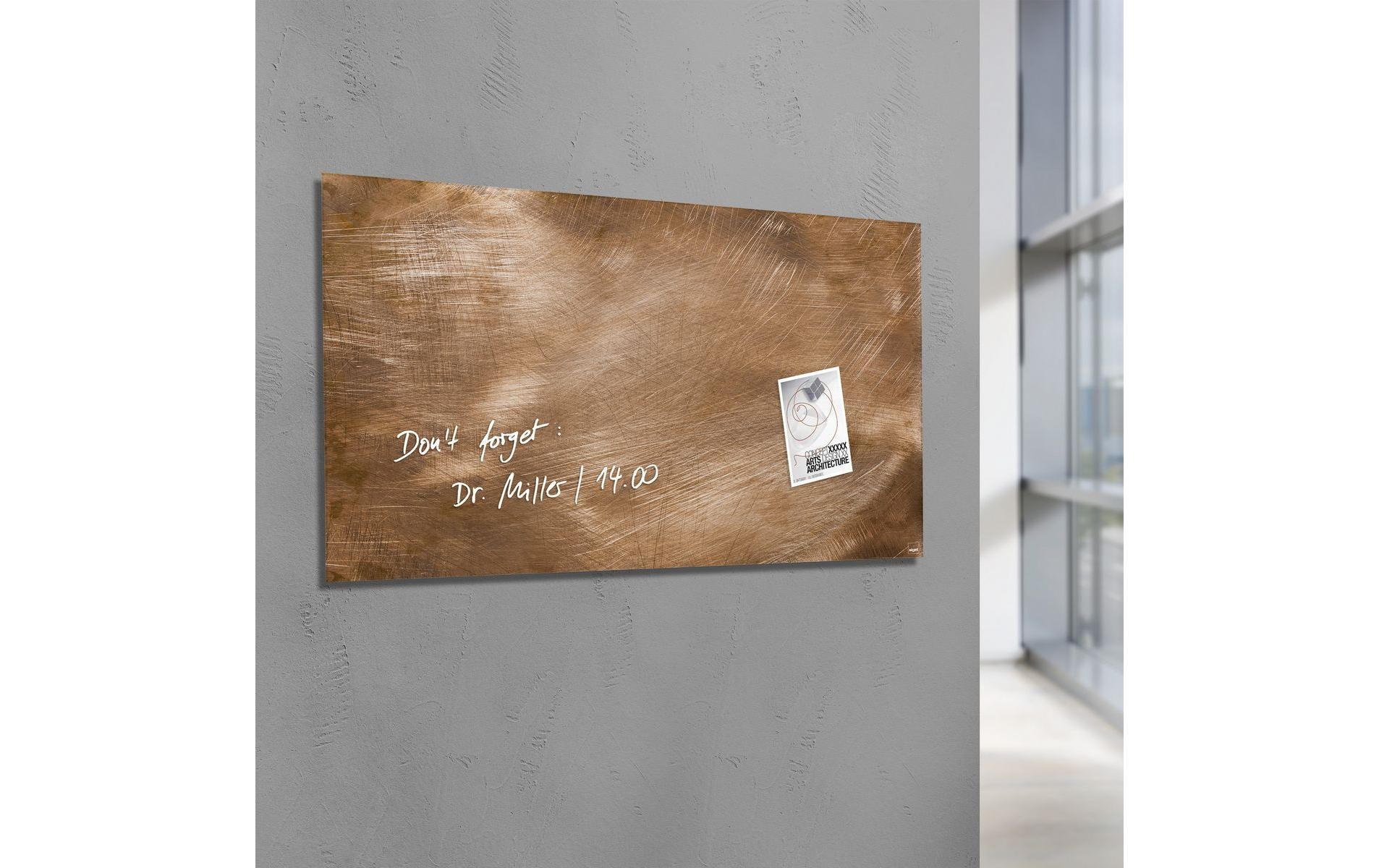 Sigel Whiteboard – 91 × 46 cm, Glas, magnetisch, Wandmontage, inkl. Magnetwürfel, Montagesatz