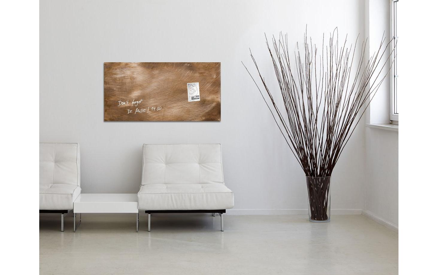 Sigel Whiteboard – 91 × 46 cm, Glas, magnetisch, Wandmontage, inkl. Magnetwürfel, Montagesatz