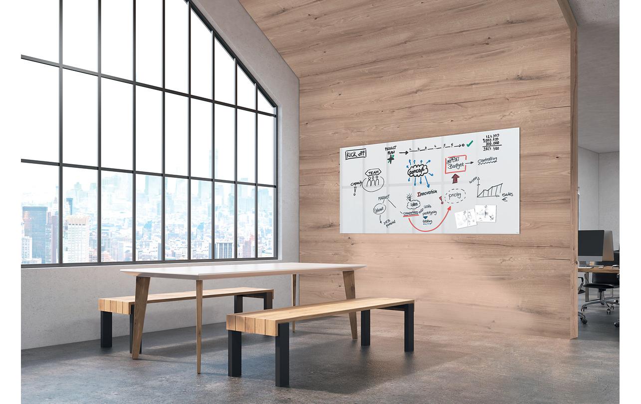 Sigel Whiteboard – 240 × 120 cm, Glas, magnetisch, Wandmontage