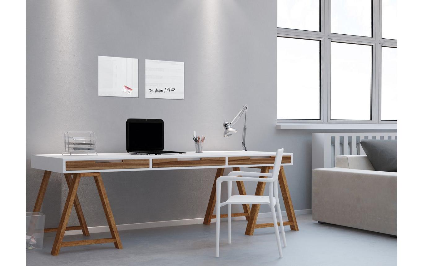 Sigel Whiteboard – 30 × 30 cm, Glas, magnetisch, Wandmontage, inkl. SuperDym Magnetwürfel, Montagesatz