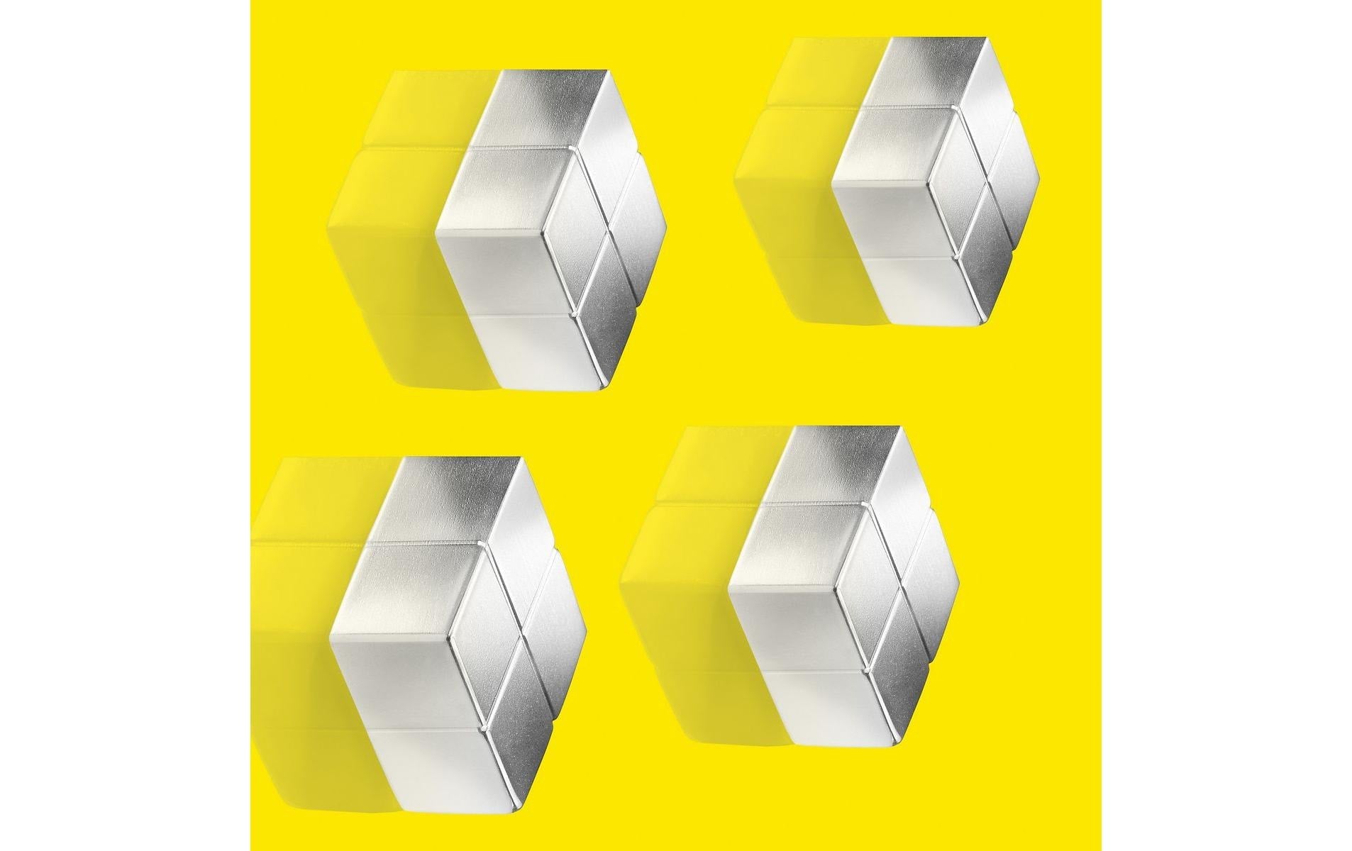Sigel Magnetwürfel – silber, 20 × 10 × 20 mm, 4 Stück