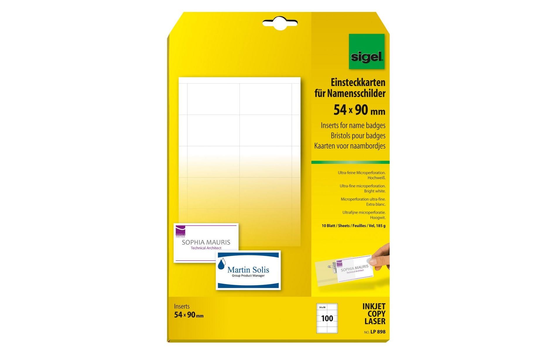Sigel Schuletiketten – 90 × 54 mm, 100 Stk, 10 Bogen, Papier