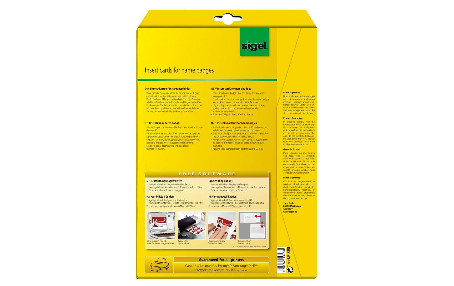 Sigel Schuletiketten – 90 × 54 mm, 100 Stk, 10 Bogen, Papier